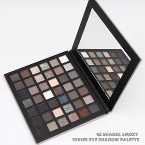 42-color smoky eyeshadow highly pigmented palette featuring a multi-texture and multi-purpose eyeshadow collection with pearlescent, matte, and fine shimmer finishes. It is versatile and easy to apply, suitable for bold makeup looks