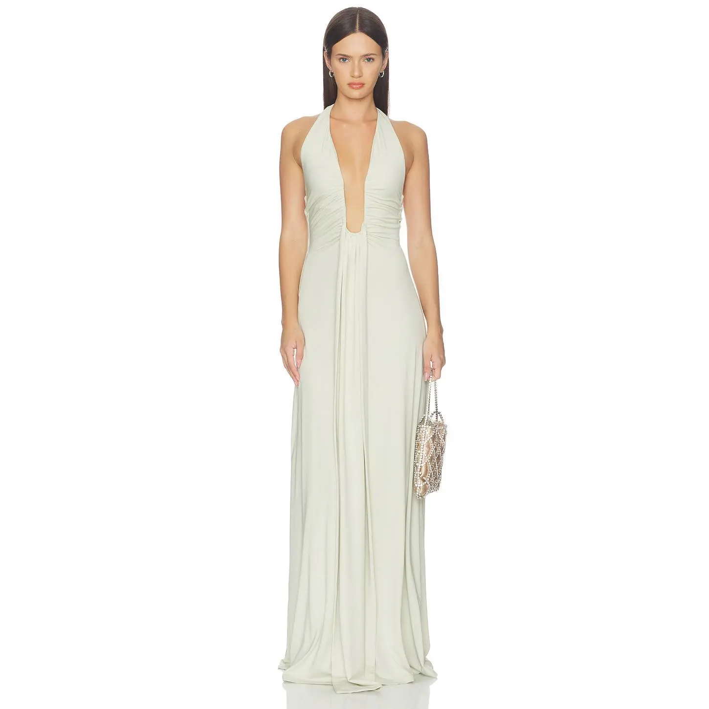 MISHA The Jennifer Cupro Dress in Pistachio