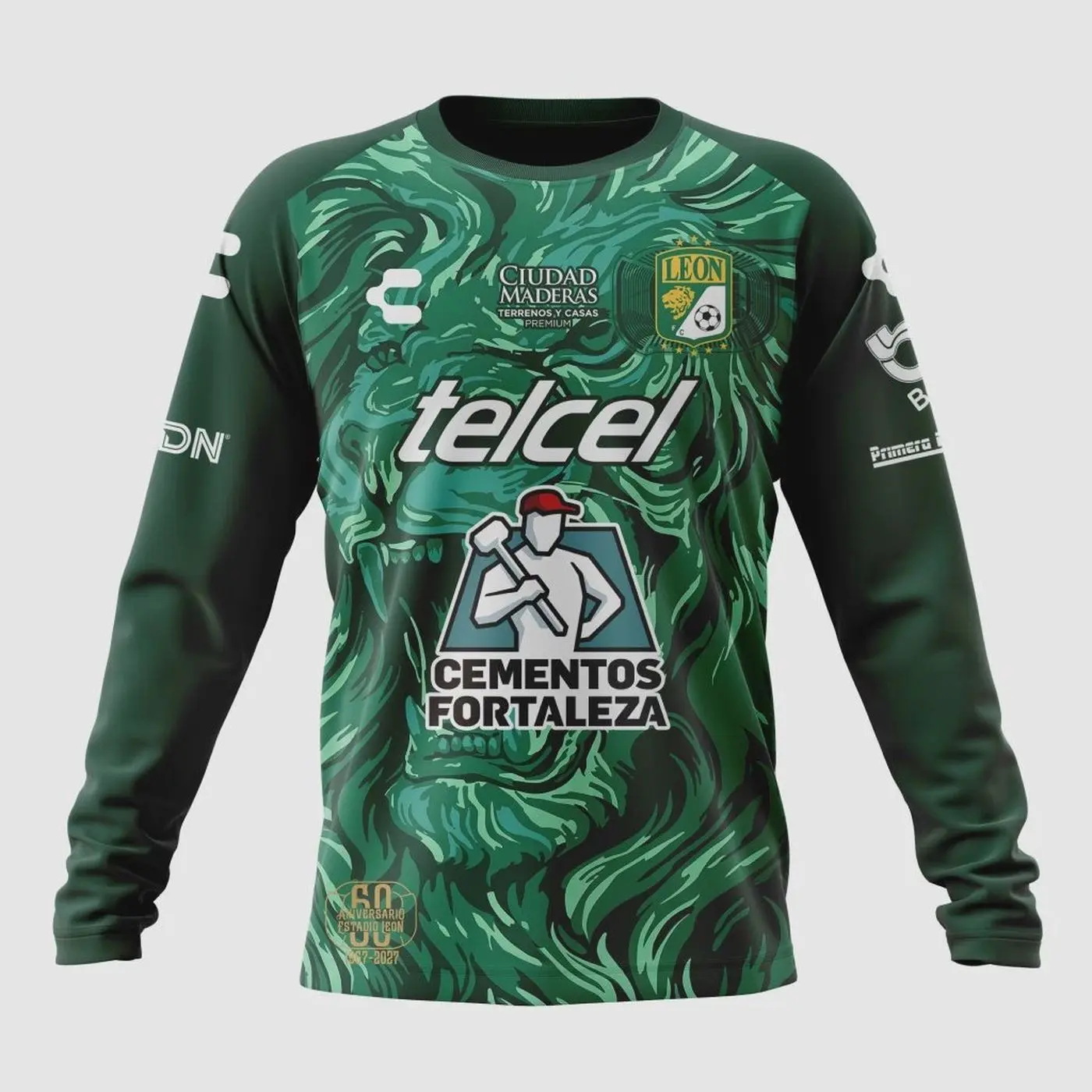 LIGA MX Club Leon Long Sleeve 3D Personalized 2026-27 Home Design