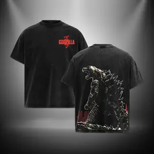 Godzilla King of the Monsters Vers Gojira Washed TShirt Hoodie Sweater Monster Vers Toho Vers Menswear Gift for movie fans Top Apparel Classic Oversized Seamless Simple Straight Man Clothes Cotton designer shirts
