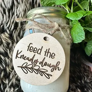 Sourdough Starter Feeding Tracker Reusable Jar Tag to Track Starter Feedings for Home Bakers with "feed the Kneaded dough" Design Kitchen Utensils Handy