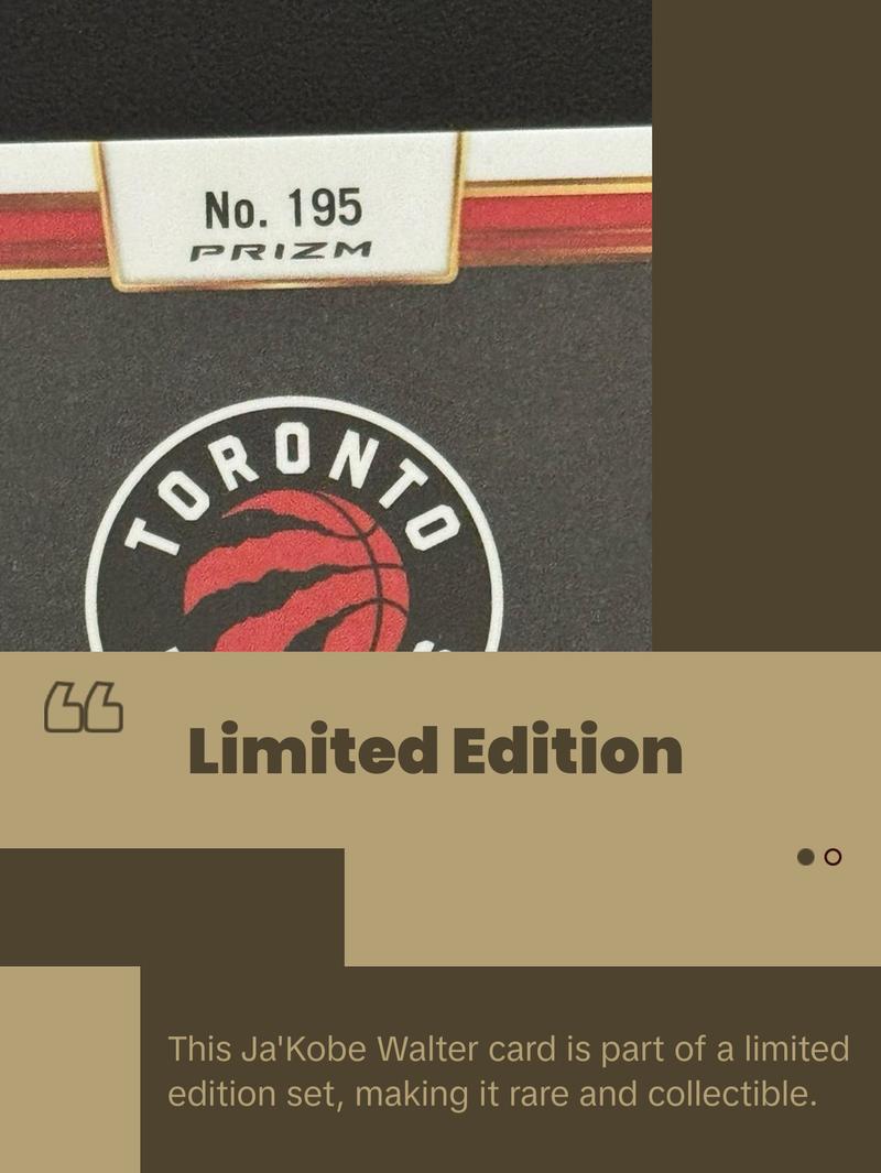 BASKETBALL- 2024-25 Panini Select - Ja'Kobe Walter Lime Green /75 Rookie Card Premier Level - Toronto Raptors sports  cards