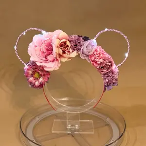 Handcrafted Light-up Mouse Ears - Purple and Pink