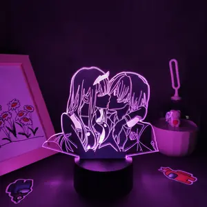 Darling In The Franxx Zero Two 02 HIRO LED Lamp - 3D Night Light for Kids Bedroom Bedside Decor