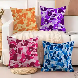 Luxury Camouflage Cushion Cover Ultra-Soft Short Plush Pillowcase | Double-Sided Printed Cushion Cover | Washable Hidden Zipper | Skin-Friendly & Breathable | Suitable for all seasons | Home Decor Gift