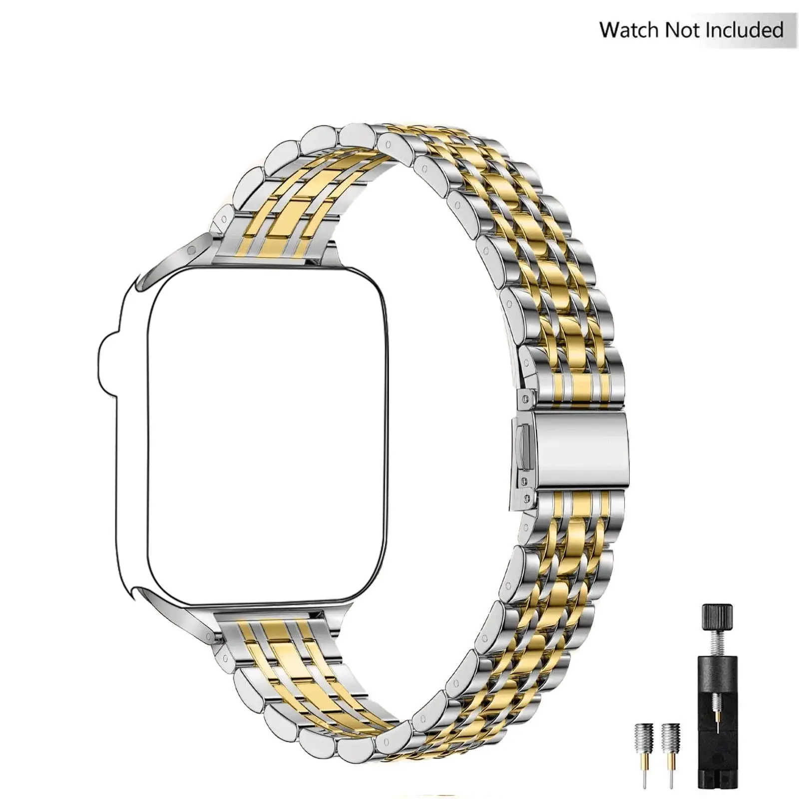 Slim Stainless Steel Band Compatible with Watch 38mm 40mm 41mm 44mm 45mm 42mm 49mm, Adjustable Watch Band for iWatch Ultra Series 9 8 7 6 5 4 3 2 1 SE