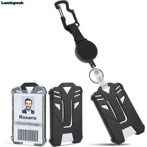 Heavy Duty Retractable Badge Reels With Carabiner - Sturdy Structure, Extended-Length ID Card Holders For Office Staff Use
