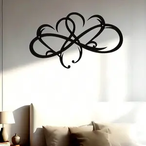 1pc Infinity Double Heart Steel Wall Decor, Infinity Sign Wall Decor, Metal Infinity Heart Art Sculptures, Infinity Heart Metal Wall Art Decor, Halloween Room Decor Gothic,Home Decor ,Room Decor,Wall Decor