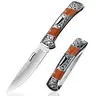 4-in-1 Forged Stainless Steel Kitchen Knife - Vintage Pattern Handle, Thick Ergonomic Grip, High Hardness Straight Blade, Rustproof, Scratch Resistant, Light Easy Cutting, Durable, Meat & Fruit Prep Essential, Ideal Father's Day Gift