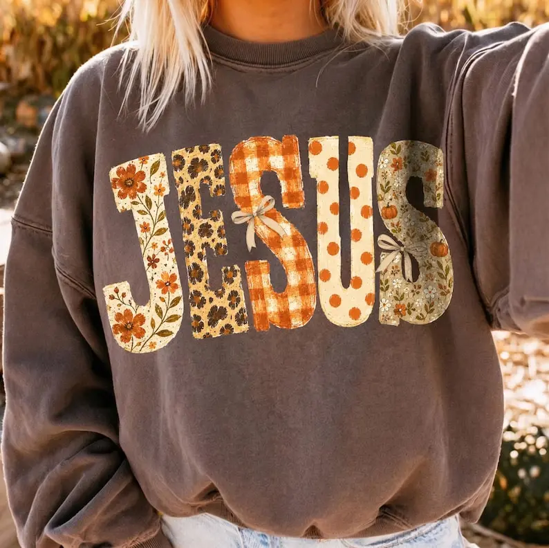 Gildan Jesus Fall Sweatshirt, Christian Faith Graphic Crewneck, Trendy Autumn Pullover, Religious Gift, Cozy Sweatshirt, Falloween, Fall Aesthetic