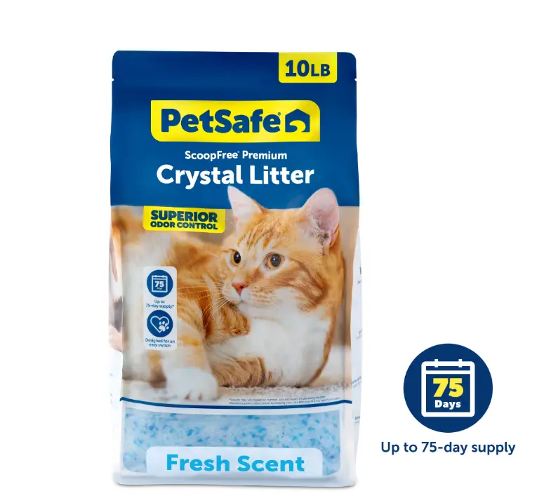 PetSafe ScoopFree Premium Fresh Crystal Cat Litter, 10 lb Bag, Odor Control Lasts Up to 2.5 Months
