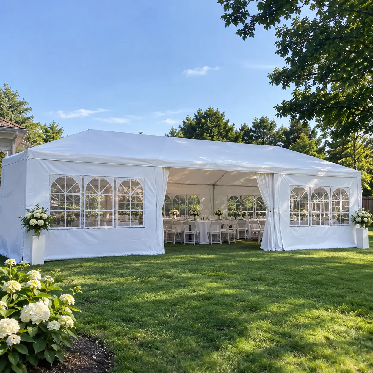 10x30 FT Outdoor Wedding Party Canopy Tent,  Gazebo with 8 Removable Sidewalls, Large Event Shelter for Weddings, Parties, Backyard Gatherings and Outdoor Events