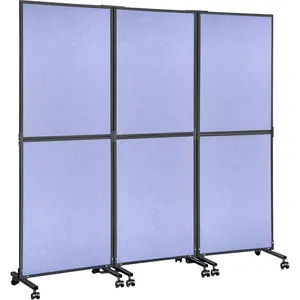 VEVOR Room Divider, 5.5 ft Room Dividers and Folding Privacy Screens, Partition Room Dividers 3 Panels, Portable Office Walls Dividers, Acoustic Room Divider (Cool Gray) for Office, Library, SchoolVEVOR Super Brand Day