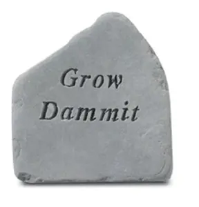 212 MAIN Kay Berry 81220 8x8.5 in Cast Stone Irregular Form Engraved Text Weatherproof Garden Stone, Decor, Outdoor Home Festive Decorations