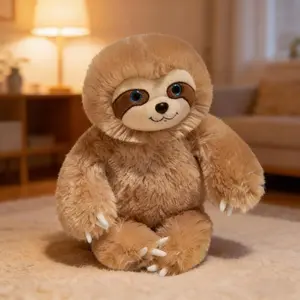 Kawaii Brown Sloth Plush Toy with Big Eyes | Ultra Soft Stuffed Animal for Kids & Adults | Cute Home Decor & Christmas Gift | Durable Snuggly Room Decoration