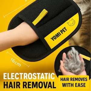 YOMI PET Electrostatic Hair Remover Glove - 16cm Two-Way Brush for Easy Pet Hair Removal with Sticky Feature & Electrostatic Technology
