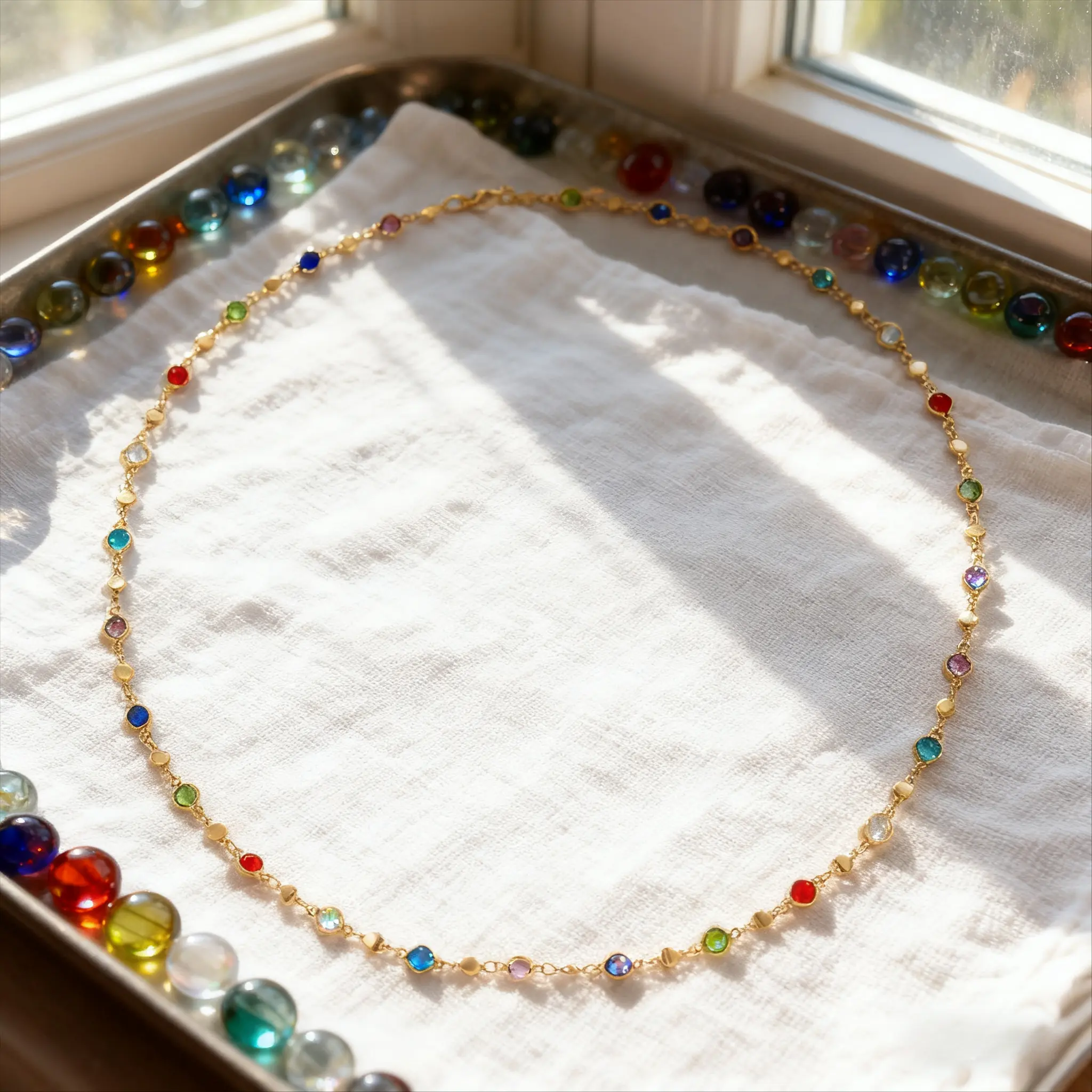 Women & Girls Boho Body Chain! Random Color Crystal Decorated Belly Jewelry – Birthday Gift