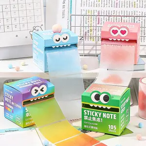 105pcs/Box Pull-Out Adhesive Notes, 6 Colors, Oblong Shape, Paper Material, Ideal for Handwriting, Study, Office, Home Daily Use, Colorful, Sticky Labels