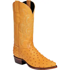 El Señor de los Cielos Men’s Western Boot - Ostrich Print Leather -  Butter