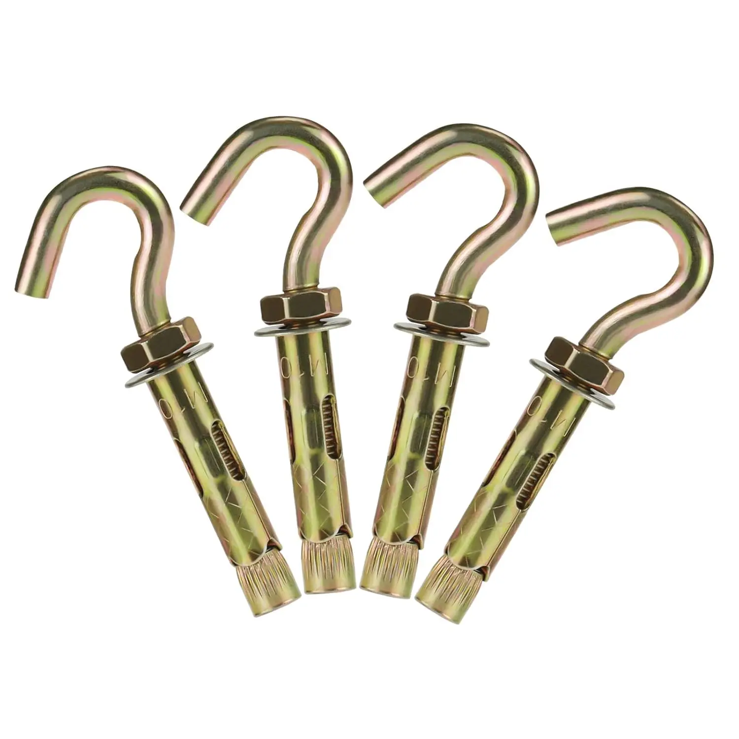 25/64" x 3-1/2" Concrete Hooks Brick wall Hooks for , Expansion Eye Bolt Screw Anchor, Heavy Duty Open Cup Hook for Cement Ceiling  Pictures Light  (4 pcs)