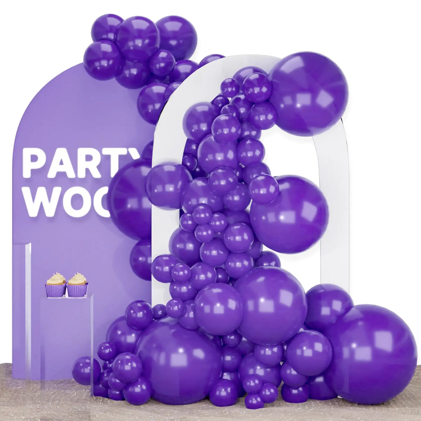 PartyWoo Dark Purple Balloons 140pcs Different Sizes of 18 12 10 5 Inch Royal Purple Latex Balloon Arch Kit for Birthday Baby Shower Graduation Anniversary Bachelorette Party Decorations Purple-Y16