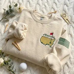 Masters Golf Tournament Embroidered Pullover Sweatshirt, Augusta Preppy  Hoodie, Pink Country Club Golf Shirt, Gift for Her