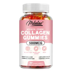 Pslalae - Collagen Gummies - Contains Biotin Vitamins - 5000 mg per capsule - Improves Skin, Hair and Nails - Suitable for All Skin Types