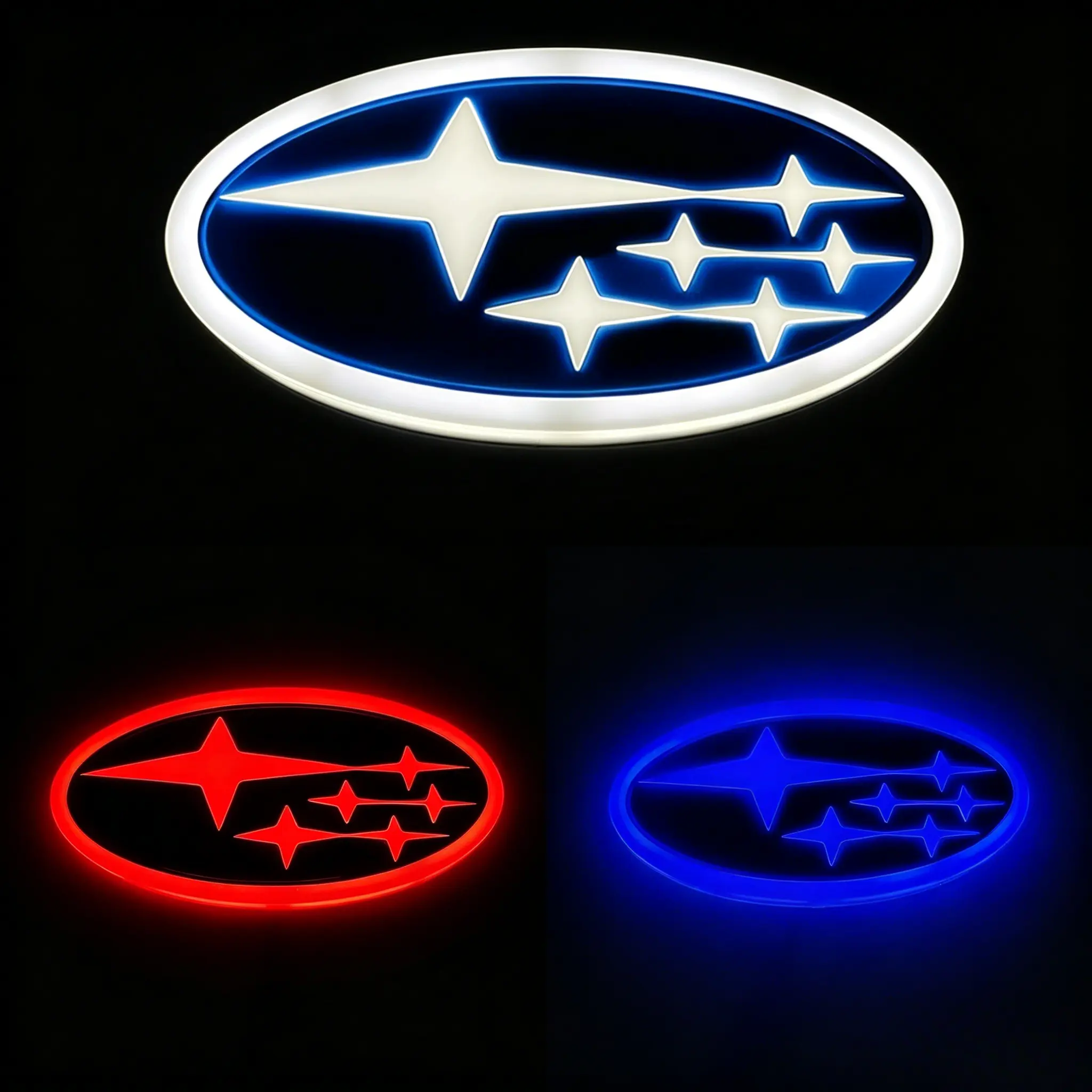 LED Rear Emblem Light for Subaru Forester, Legacy, Outback, Impreza - Lighted Car Emblem Decoration, Bright Trunk Badge Lamp, Plug & Play Installation