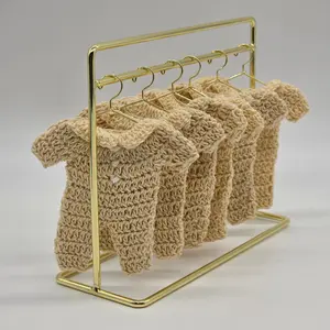 Tiny Crochet Party Gifts - Cream Baby Shower Onesie Favors - Boho Gender Neutral Handmade Favors with Hangers & Rack Options