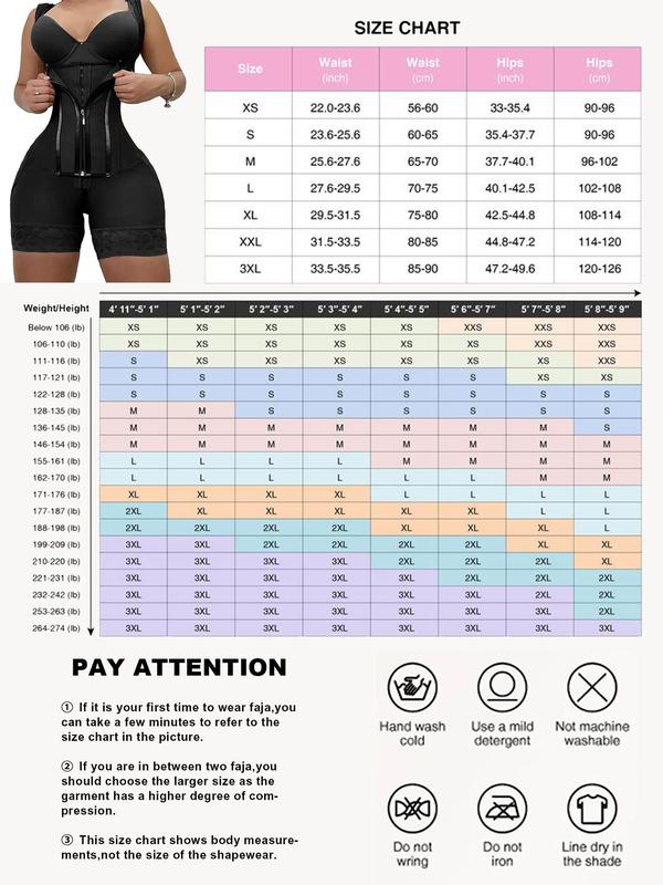Women's Contrast Lace Zipper Shapewear Romper, Adjustable Hook & Eye Tummy Control Shaper, Women's Shapewear for All Seasons