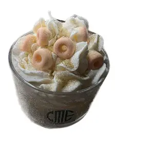 Mahogany Rose 16oz Candle with Creamy Design and Delicate Golden Sprinkles