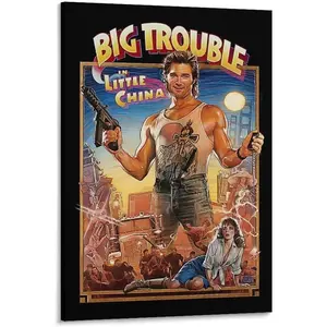 Big Trouble in Little China Dopamine Garnish 16x24 Inch Canvas Wall Art Poster - Colorful Gift Decoration for Living Room & Bedroom Decor Photo Ornaments Artistic Print