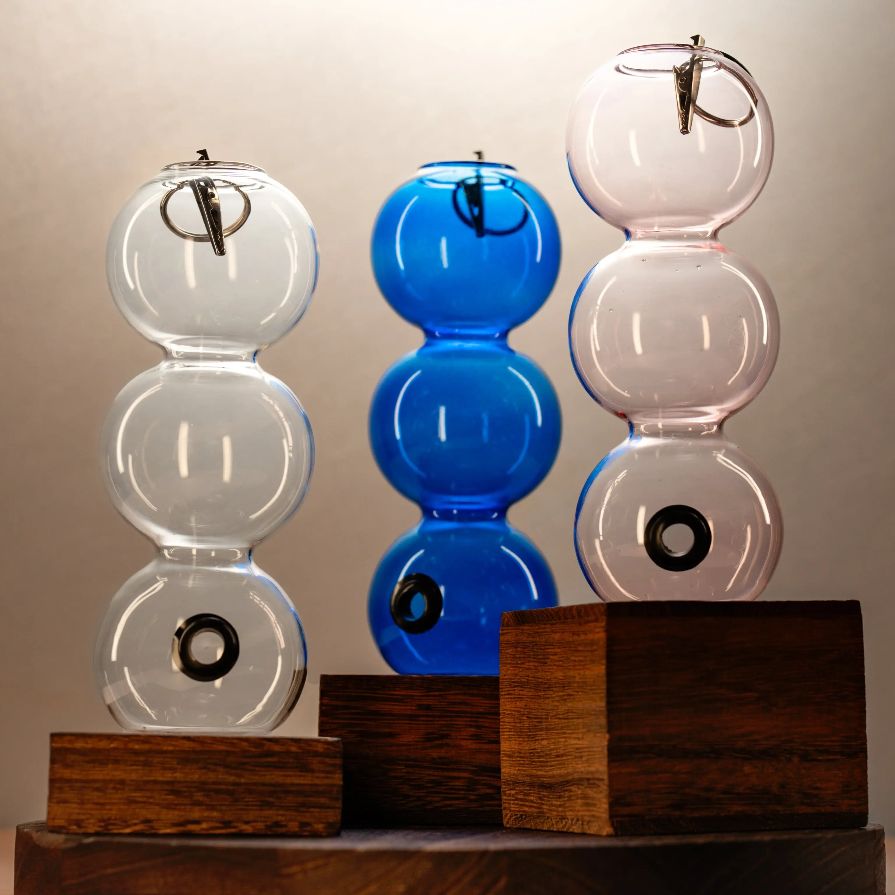 Glass Bubble Incense Bottle Burner with clip by AmaZen Glass Co.