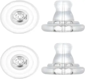 Earring Backs, Earring Backs Replacements,18K  Locking Secure Earring Backs for Studs/Droopy Ears,No-Irritate Hypoallergenice Soft Clear Earring Backs for Adults&()