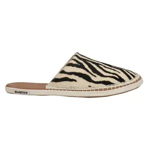 SeaVees Womens Lido Zebra Mules Flats Casual - Off White