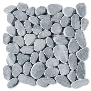 Tucson Stormy Grey Marble Pebble Mosaic Tile Sample