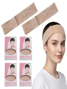 2 Pack Wig Grip Band with 4 Hair Nets – Ultra-Soft Velvet Non-Slip Headband Liner, Breathable & Adjustable Invisible Under Wigs, Comfortable All-Day Wear for Women & Beginners