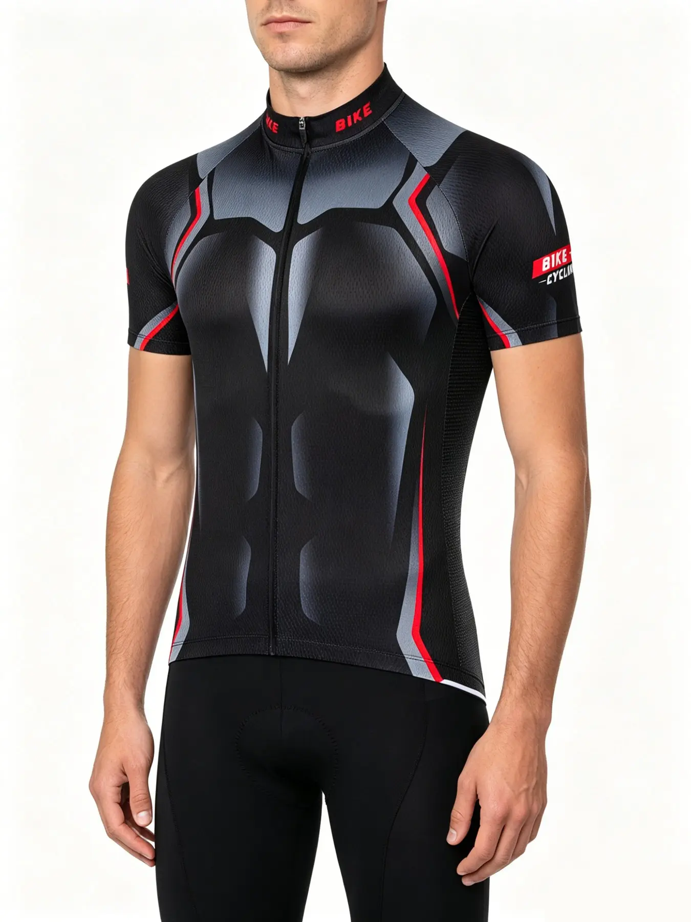 Men's Cycling Shirt, Short Sleeve Round Neck, 3 Back Pockets, Digital Print, Knit Fabric, Suitable for All Seasons, Outdoor Riding, Cycling Sports Wear, Sportswear Clothing