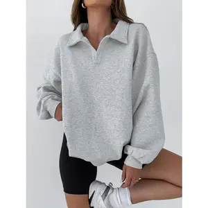 Minimalist Plain Polo Sweatshirt