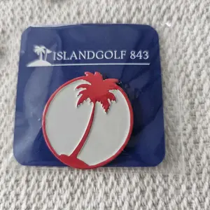 Islandgolf843 Circle Tree Ball Marker with Palm Design for Golfers