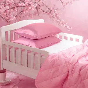2 luxurious silky glossy baby pillowcases, soft and smooth, with envelope closure