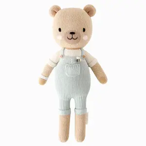 cuddle+kind Charlie the honey bear 13" hand-knit doll - 1 doll = 10 meals, fair trade, heirloom quality, handcrafted in Peru, 100% cotton yarn