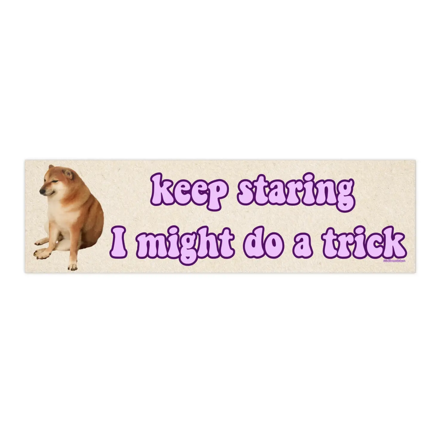 Keep Staring I Might do a Trick | Bumper Sticker AND Magnet | Funny Meme Sticker | 8.7'' X 2.7'' | Waterproof Premium Quality
