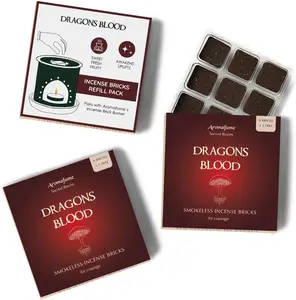 Aromafume Dragons Blood Incense Bricks (3 Trays x 9 Pieces Each) | Ideal for Positive Vibe Generation, clearing Negative Energy, Purification, Relaxation, Healing & Rituals | Refill Pack