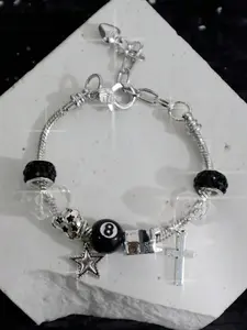 Adjustable Couples Bracelets Set, Fashionable Bracelet, 8-Ball Billiards Design, Star & Cross Charms, Leopard & Minimalist Styles, Perfect Gift for Lovers