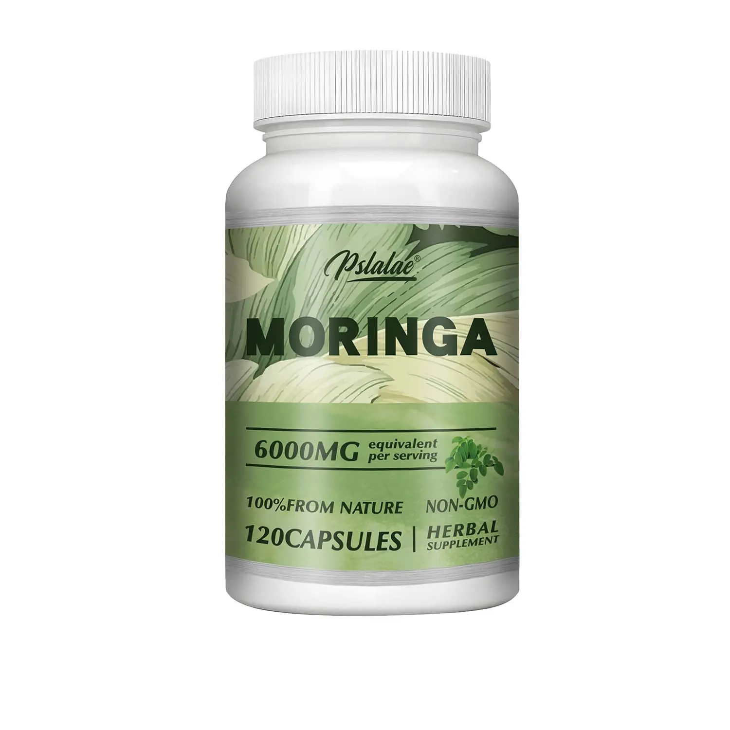 Pslalae Moringa Capsules, each containing 6000 mg of moringa seed oil, are an herbal nutritional supplement that helps maintain healthy blood sugar levels. Available in packs of 60 and 120 capsules.