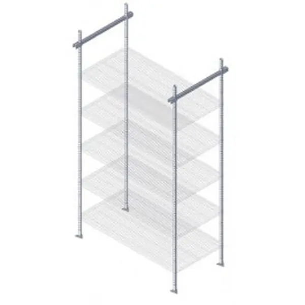 Quantum Storage TTK-C24 24 in. Space-Saving Overhead Track Intermediate End Kit, Includes 4-86 in. Posts, Wire Plates
