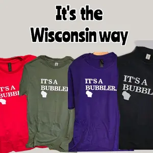 IT'S A BUBBLER Wis. T-shirt Tops Everyday Love Comfortable Menswear Stylish Underwear Streetwear Tshirt Casual Shortsleeve