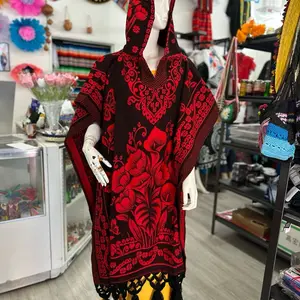 Mexican Gaban flower Casual Comfort poncho
