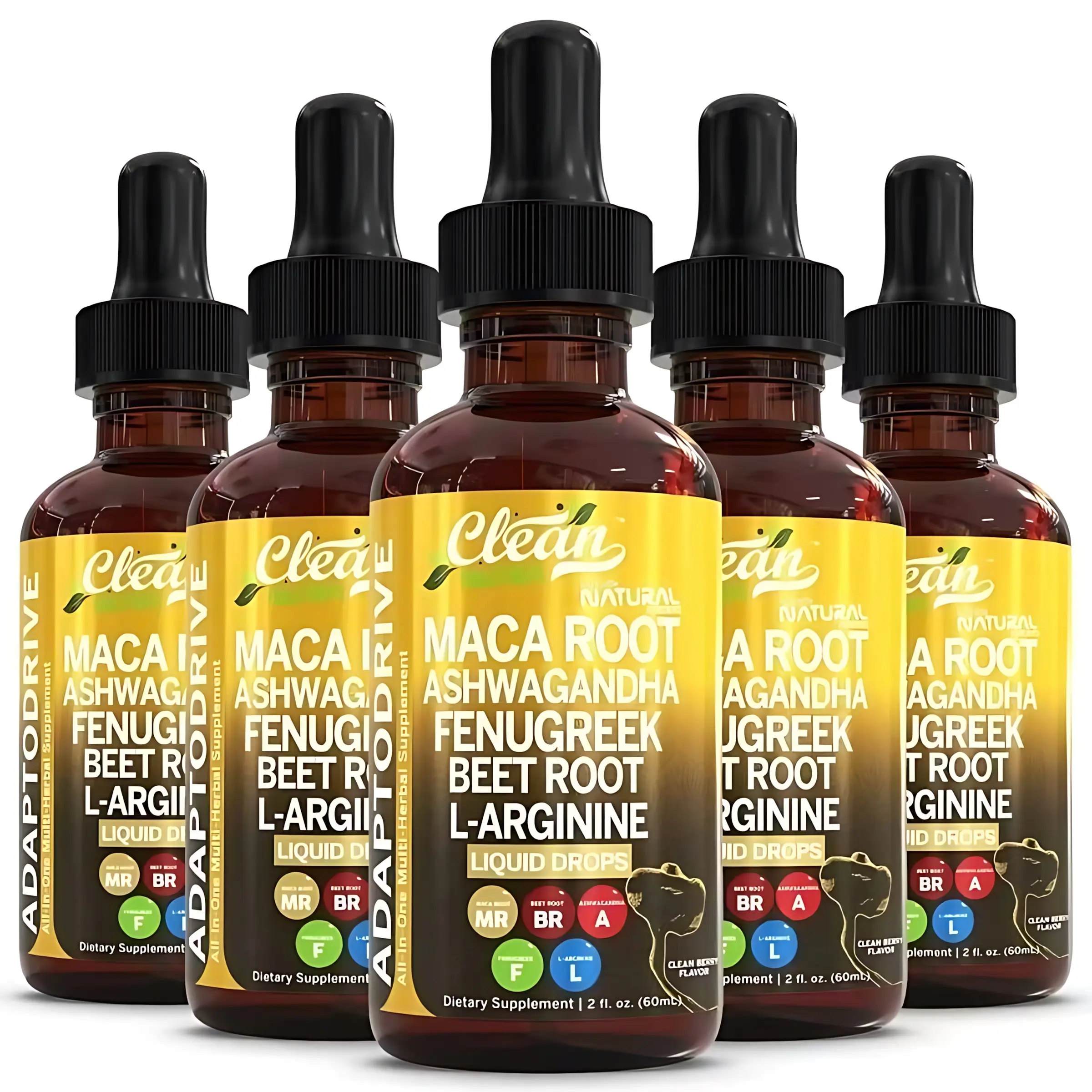 Clean Nutra Maca Root Drops for WomenAshwagandha, Fenugreek, Beet Root, L-Arginine& More for Women & Men's Optimum HealthLiquid Drop- Adapto Drive